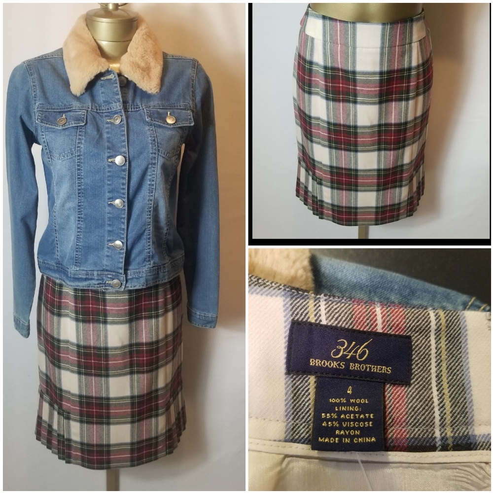 Brand new with tag BROOKS BROTHERS WOOL PLAID SKIRT